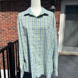 UNTUCKit Blue and Green Casual Button Down Shirt